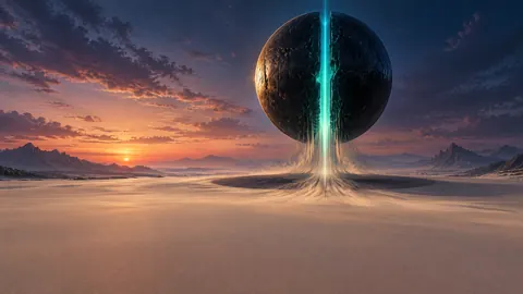 Cracked Obsidian Sphere Desert