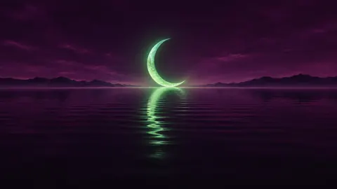Jade Crescent Over Lake