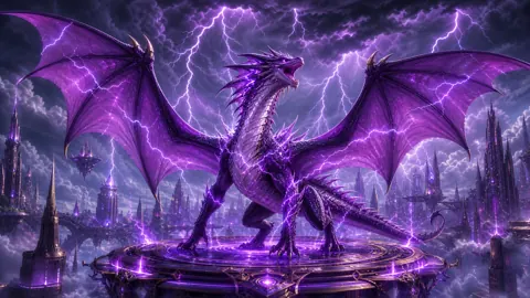Purple Wyvern With Lightning