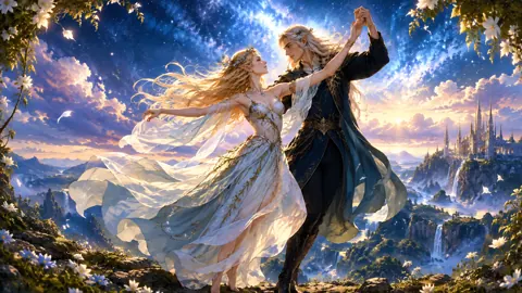 Elves Dancing Above Waterfalls