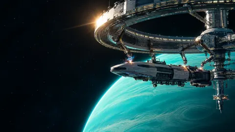 Orbital Refinery Above Gas Giant
