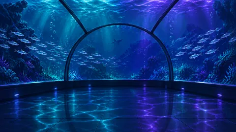 Pixel Aquarium Tunnel at Midnight