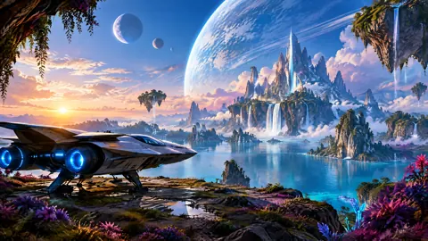 Spaceship on Alien Shoreline