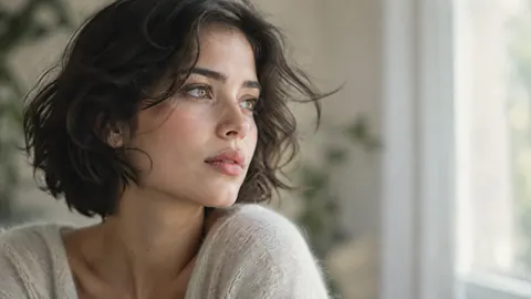 Woman Gazing Toward Window