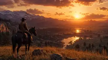 Cowboy Sunset Valley live wallpaper
