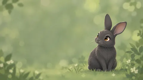 Gray Rabbit in Wildflowers