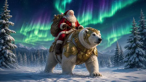 Santa Claus on Armored Polar Bear