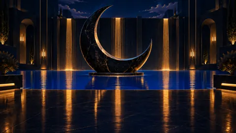Black Marble Crescent Pool