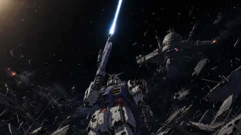Damaged Mecha Firing Beam