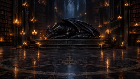 Sleeping Obsidian Dragon Library