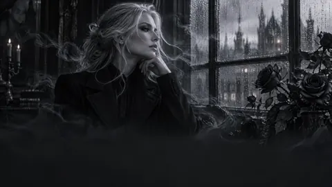 Silver-Haired Woman by Rainy Window