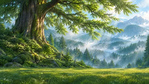 Ancient Cedar Above Meadow