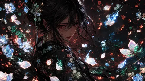Kimono Woman with Cherry Blossoms
