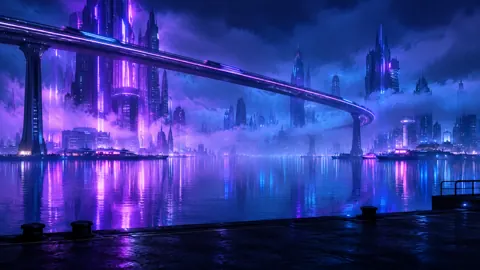 Cyberpunk Harbor Transit Loop