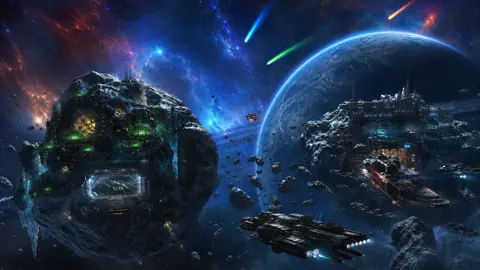 Ringed Blue Planet Shipyard