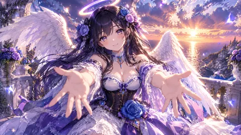 Angelic Girl with Roses