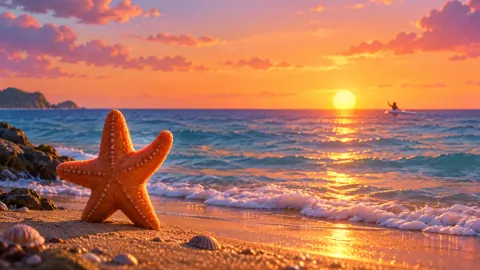Waving Starfish at Sunset