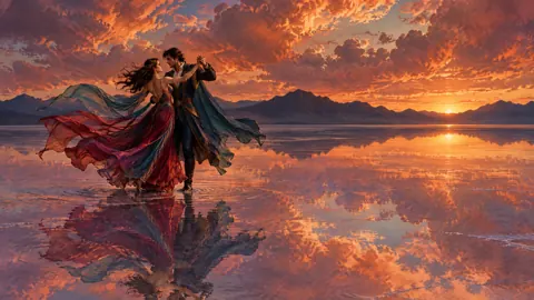 Dancers on Salt Flat