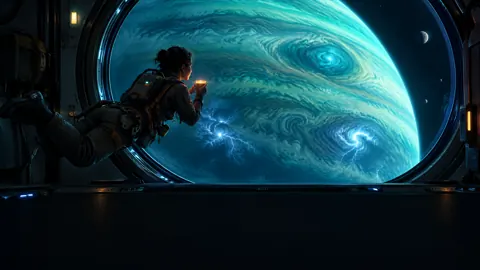Mechanic Watching Lightning Gas Giant