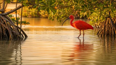 Scarlet Ibis in Mangroves