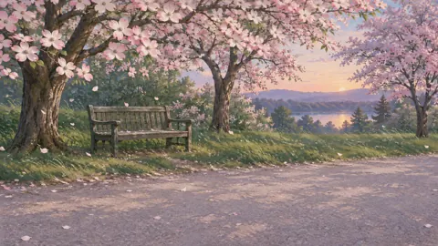 Dogwood Bench by Mountain Lake