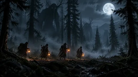Lantern Patrol in Moonlit Forest