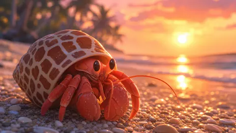 Red Hermit Crab at Sunset