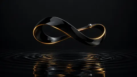 Black Möbius Ribbon Reflection