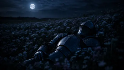 Medieval Armor Under Full Moon