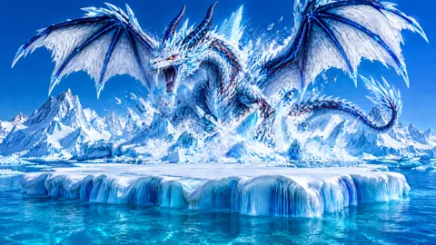 Ice Dragon Above Polar Sea