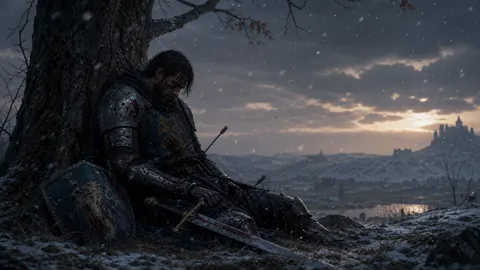 Wounded Knight in Snowy Valley