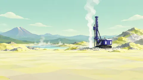 Geothermal Rig on Sulfur Field