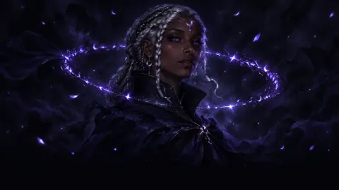 Moon Mage With Violet Sparks