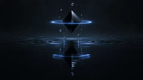 Black Octahedron Above Dark Pool