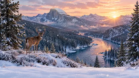 White-Tailed Deer at Sunrise