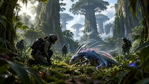 Scouts Meet Fin-Crested Alien