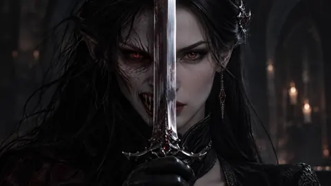Vampire Woman With Ornate Sword