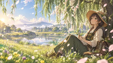 Young Botanist Under Willow