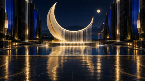 Art Deco Crescent Fountain