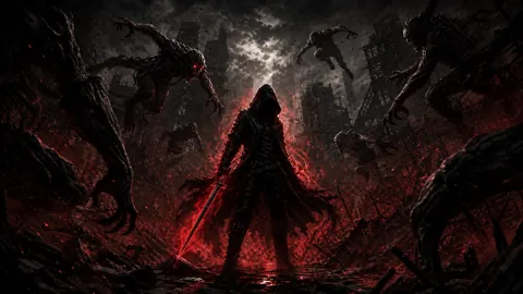 Hooded Warrior With Red Sword