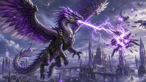 Armored Wyvern Attacking Drones