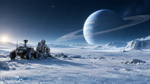 Astronaut on Icy Moon
