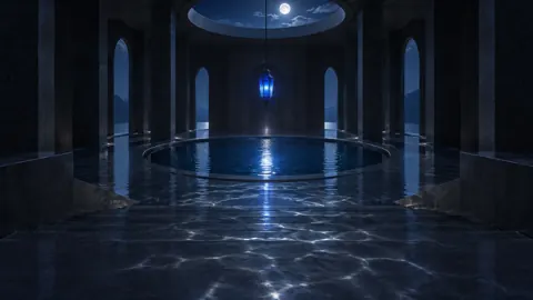 Moonlit Stone Hall Pool