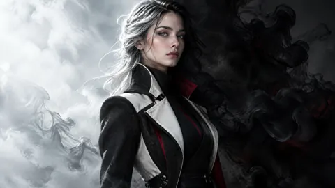 Woman Between Fog and Smoke