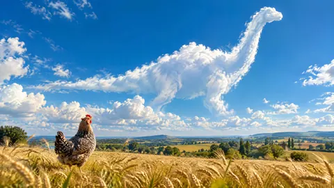 Hen Beneath Long-Necked Cloud