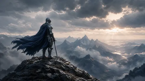 Armored Knight Above Clouds