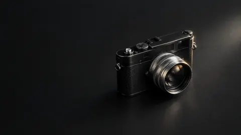 Vintage Rangefinder Camera Close-Up