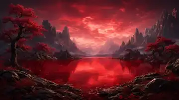 Crimson Lake Reverie live wallpaper