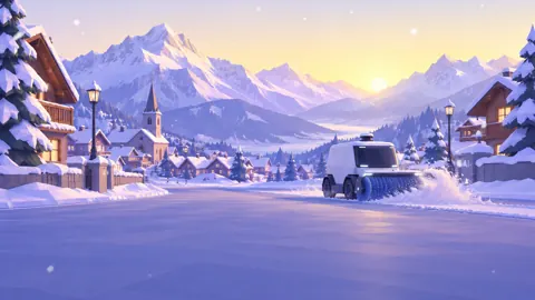 Autonomous Snowplow in Alpine Village