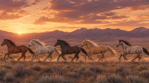 Five Mares at Sunset